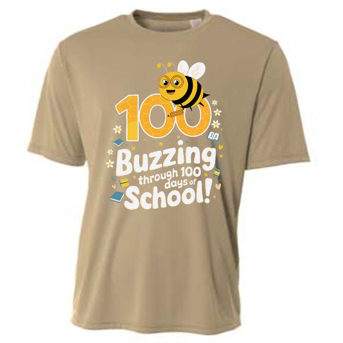 Buzzing Through 100 Days Of School Celebration Classroom Cooling Performance Crew T-Shirt