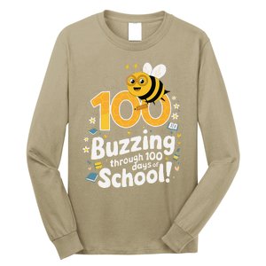 Buzzing Through 100 Days Of School Celebration Classroom Long Sleeve Shirt