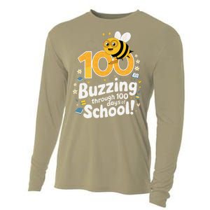 Buzzing Through 100 Days Of School Celebration Classroom Cooling Performance Long Sleeve Crew