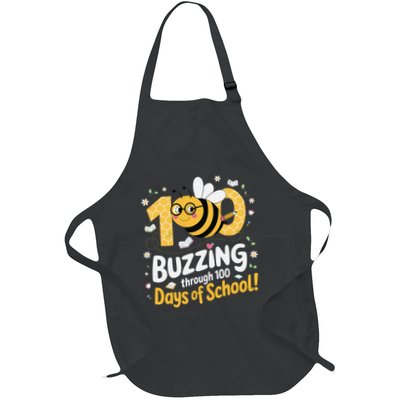 Buzzing Through 100 Days Of School Celebration Classroom Full-Length Apron With Pockets