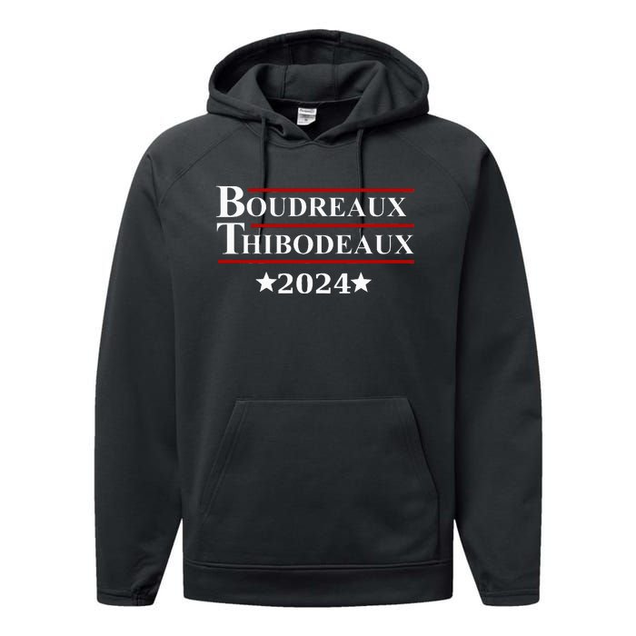 Boudreaux & Thibodeaux 2024 Funny Louisiana Election Performance Fleece Hoodie