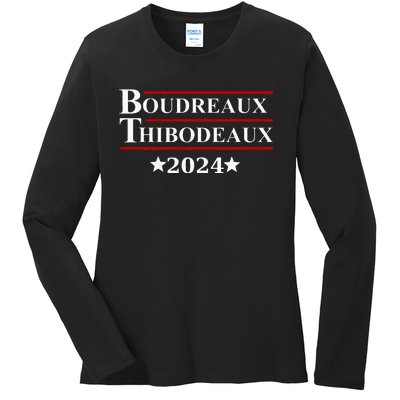 Boudreaux & Thibodeaux 2024 Funny Louisiana Election Ladies Long Sleeve Shirt