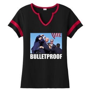 Bulletproof Trump 2024 Take America Back Pennsylvania Rally Ladies Halftime Notch Neck Tee