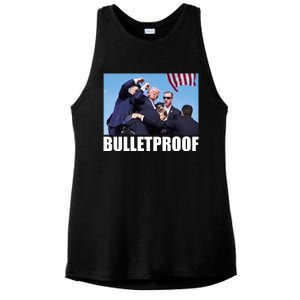 Bulletproof Trump 2024 Take America Back Pennsylvania Rally Ladies PosiCharge Tri-Blend Wicking Tank