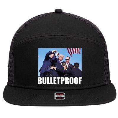 Bulletproof Trump 2024 Take America Back Pennsylvania Rally 7 Panel Mesh Trucker Snapback Hat