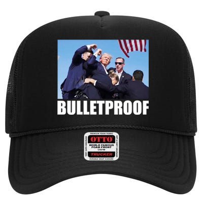 Bulletproof Trump 2024 Take America Back Pennsylvania Rally High Crown Mesh Back Trucker Hat