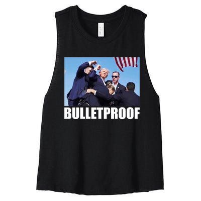 Bulletproof Trump 2024 Take America Back Pennsylvania Rally Women's Racerback Cropped Tank