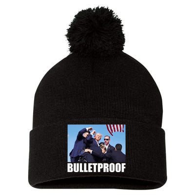 Bulletproof Trump 2024 Take America Back Pennsylvania Rally Pom Pom 12in Knit Beanie