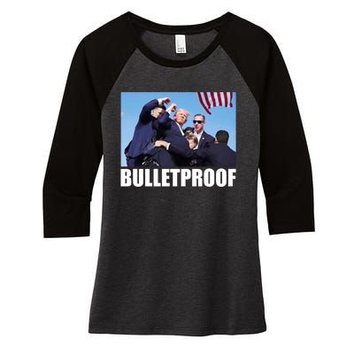 Bulletproof Trump 2024 Take America Back Pennsylvania Rally Women's Tri-Blend 3/4-Sleeve Raglan Shirt