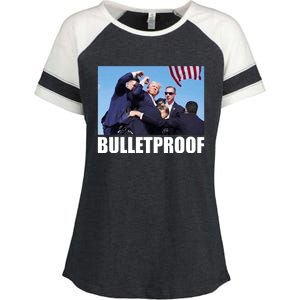 Bulletproof Trump 2024 Take America Back Pennsylvania Rally Enza Ladies Jersey Colorblock Tee