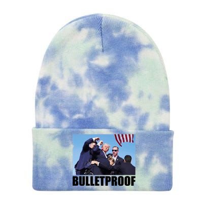 Bulletproof Trump 2024 Take America Back Pennsylvania Rally Tie Dye 12in Knit Beanie