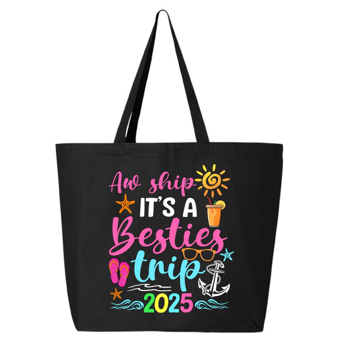 Besties Trip 2025 Friend Cruise Trip Summer Vacation 25L Jumbo Tote