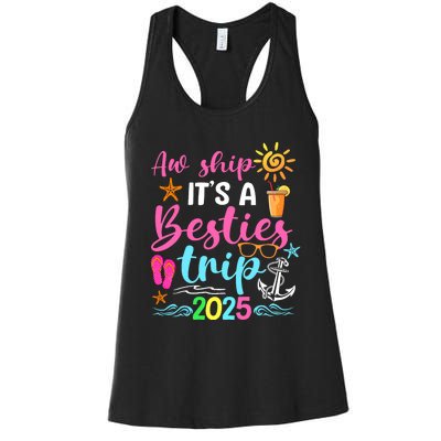 Besties Trip 2025 Friend Cruise Trip Summer Vacation Women's Racerback Tank