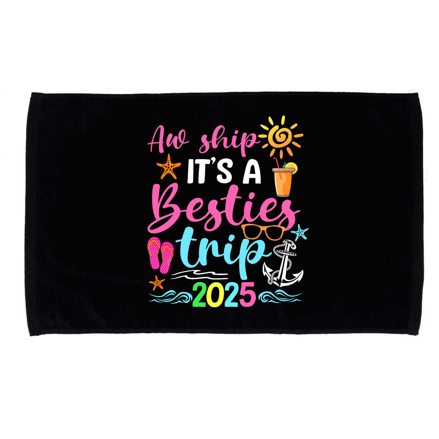 Besties Trip 2025 Friend Cruise Trip Summer Vacation Microfiber Hand Towel