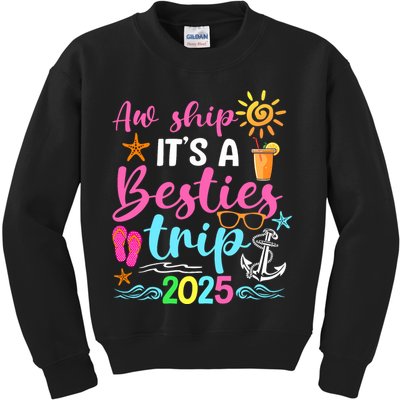 Besties Trip 2025 Friend Cruise Trip Summer Vacation Kids Sweatshirt