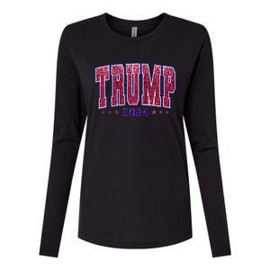 Bling Trump 2024 President Make America Trump Again Womens Cotton Relaxed Long Sleeve T-Shirt