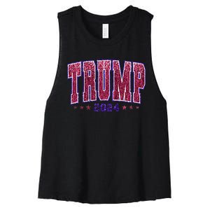 Bling Trump 2024 President Make America Trump Again Women's Racerback Cropped Tank