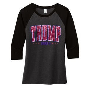 Bling Trump 2024 President Make America Trump Again Women's Tri-Blend 3/4-Sleeve Raglan Shirt