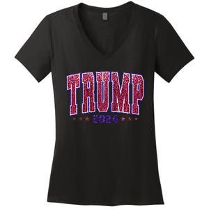 Bling Trump 2024 President Make America Trump Again Women's V-Neck T-Shirt