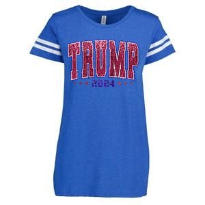 Bling Trump 2024 President Make America Trump Again Enza Ladies Jersey Football T-Shirt