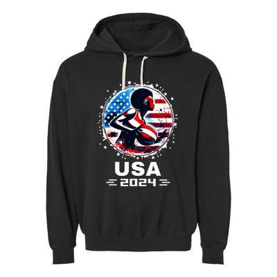 Basketball Team 2024 Basketball 2024 Usa Team 2024 Garment-Dyed Fleece Hoodie