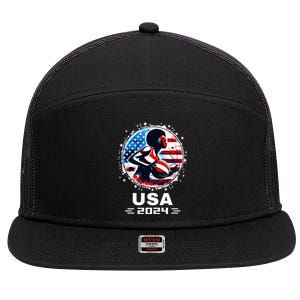 Basketball Team 2024 Basketball 2024 Usa Team 2024 7 Panel Mesh Trucker Snapback Hat