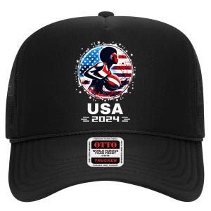 Basketball Team 2024 Basketball 2024 Usa Team 2024 High Crown Mesh Back Trucker Hat