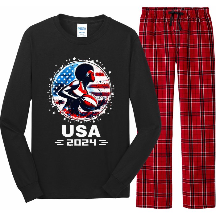 Basketball Team 2024 Basketball 2024 Usa Team 2024 Long Sleeve Pajama Set