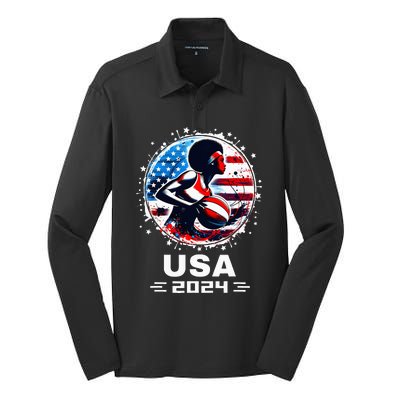 Basketball Team 2024 Basketball 2024 Usa Team 2024 Silk Touch Performance Long Sleeve Polo