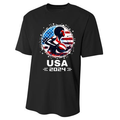 Basketball Team 2024 Basketball 2024 Usa Team 2024 Performance Sprint T-Shirt