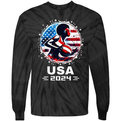 Basketball Team 2024 Basketball 2024 Usa Team 2024 Tie-Dye Long Sleeve Shirt