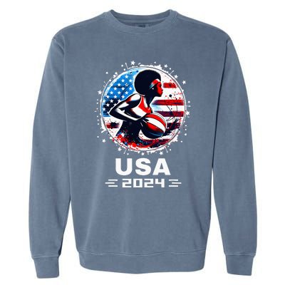 Basketball Team 2024 Basketball 2024 Usa Team 2024 Garment-Dyed Sweatshirt