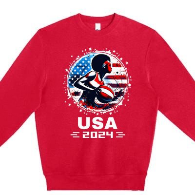 Basketball Team 2024 Basketball 2024 Usa Team 2024 Premium Crewneck Sweatshirt