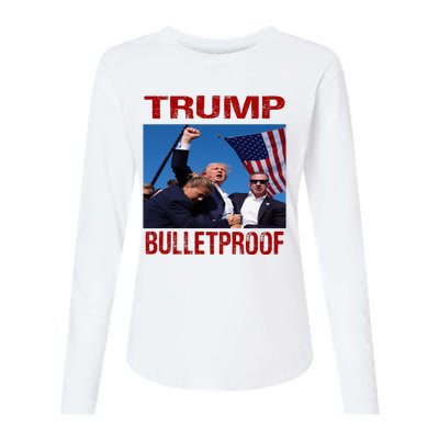 Bulletproof Trump 2024 Womens Cotton Relaxed Long Sleeve T-Shirt