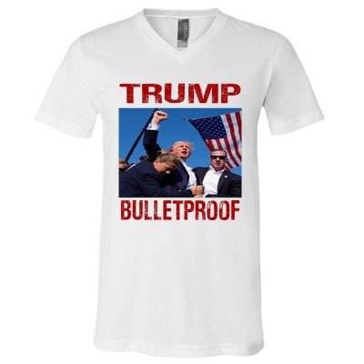 Bulletproof Trump 2024 V-Neck T-Shirt