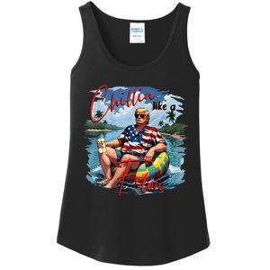 Ban Trump 2024 Drinking Beer 2 Side Ladies Essential Tank