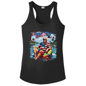 Ban Trump 2024 Drinking Beer 2 Side Ladies PosiCharge Competitor Racerback Tank