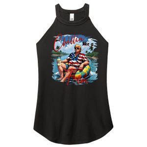 Ban Trump 2024 Drinking Beer 2 Side Women's Perfect Tri Rocker Tank