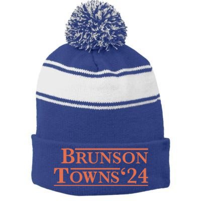 Brunson Towns 24 Stripe Pom Pom Beanie