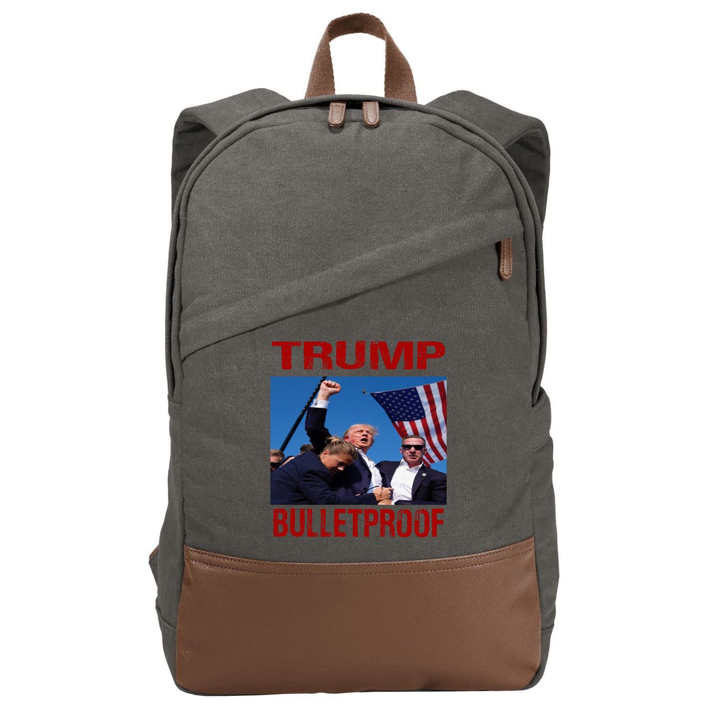 Bulletproof Trump 2024 Take America Back Pennsylvania Rally Cotton Canvas Backpack