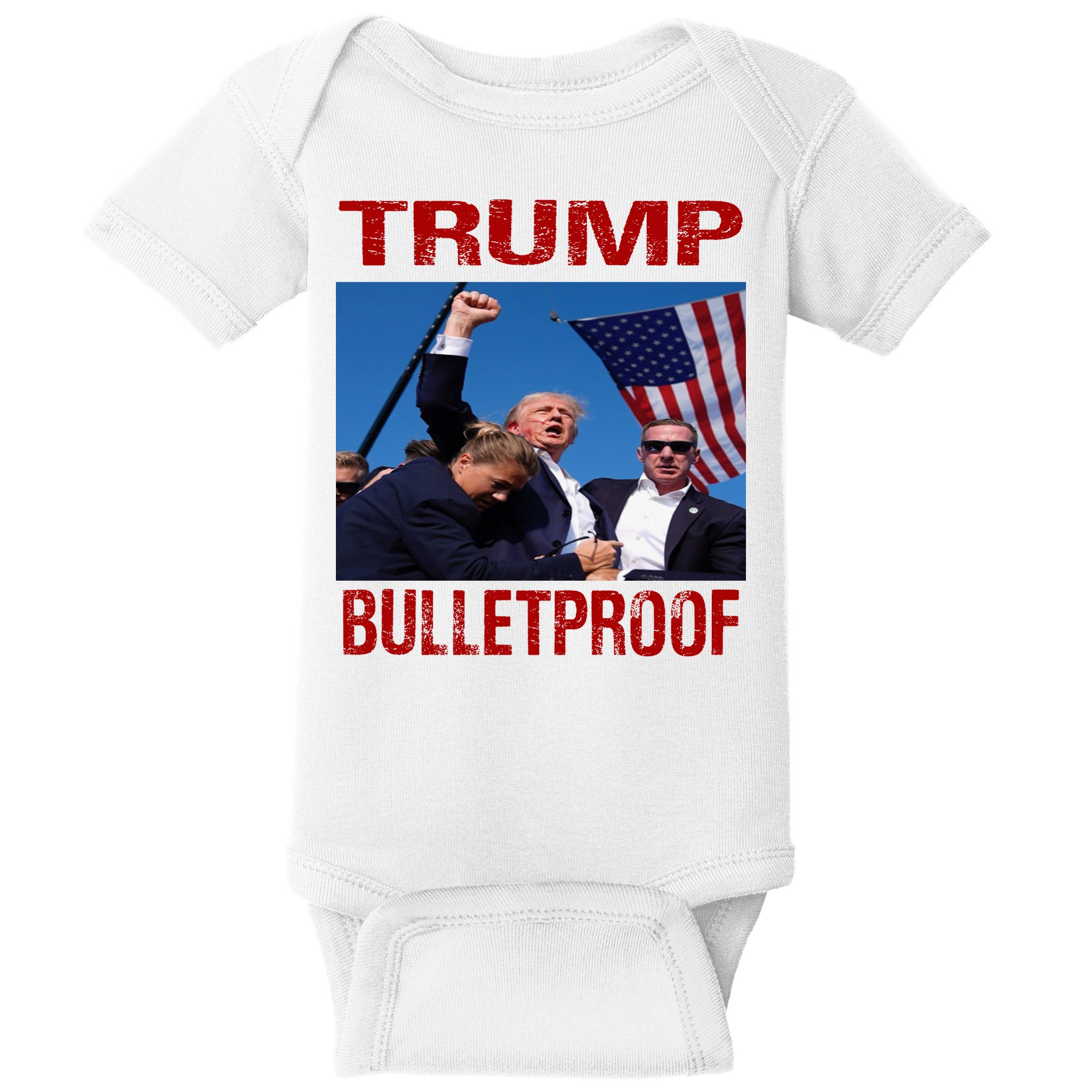 Bulletproof Trump 2024 Take America Back Pennsylvania Rally Baby Bodysuit