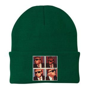 Badass Trump 45 47 Photobooth Icon President Trump Portrait Knit Cap Winter Beanie