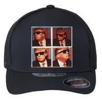 Badass Trump 45 47 Photobooth Icon President Trump Portrait Flexfit Unipanel Trucker Cap