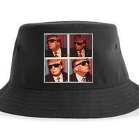 Badass Trump 45 47 Photobooth Icon President Trump Portrait Sustainable Bucket Hat