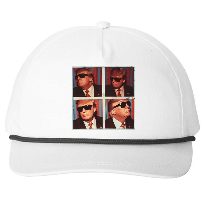 Badass Trump 45 47 Photobooth Icon President Trump Portrait Snapback Five-Panel Rope Hat