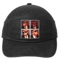 Badass Trump 45 47 Photobooth Icon President Trump Portrait 7-Panel Snapback Hat