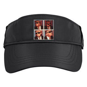 Badass Trump 45 47 Photobooth Icon President Trump Portrait Adult Drive Performance Visor