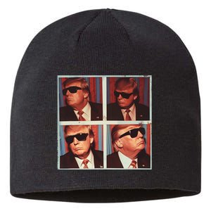 Badass Trump 45 47 Photobooth Icon President Trump Portrait Sustainable Beanie