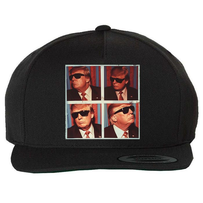 Badass Trump 45 47 Photobooth Icon President Trump Portrait Wool Snapback Cap