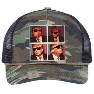 Badass Trump 45 47 Photobooth Icon President Trump Portrait Retro Rope Trucker Hat Cap